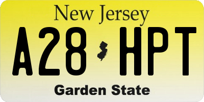 NJ license plate A28HPT