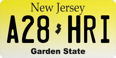 NJ license plate A28HRI