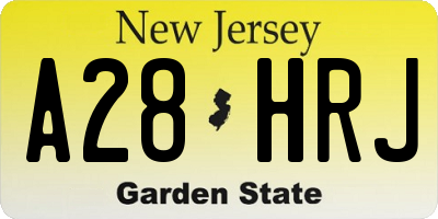 NJ license plate A28HRJ