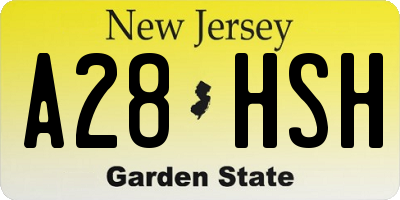 NJ license plate A28HSH