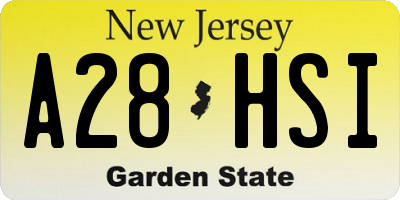 NJ license plate A28HSI