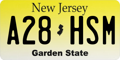 NJ license plate A28HSM