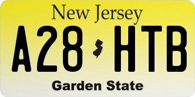 NJ license plate A28HTB