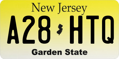 NJ license plate A28HTQ