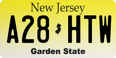 NJ license plate A28HTW