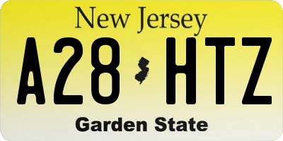 NJ license plate A28HTZ