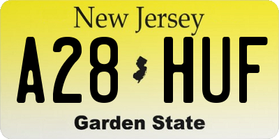 NJ license plate A28HUF