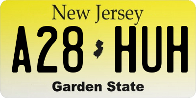 NJ license plate A28HUH