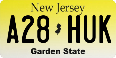 NJ license plate A28HUK