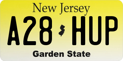 NJ license plate A28HUP