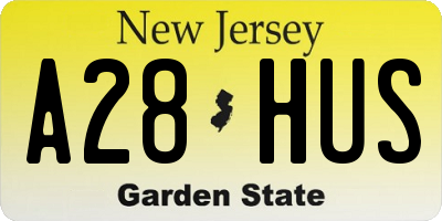NJ license plate A28HUS