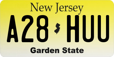 NJ license plate A28HUU