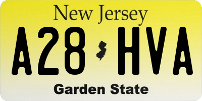 NJ license plate A28HVA