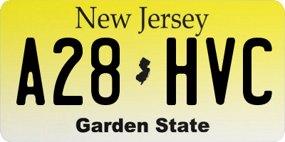 NJ license plate A28HVC