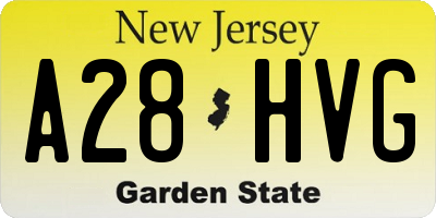 NJ license plate A28HVG