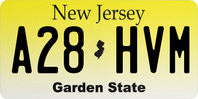 NJ license plate A28HVM