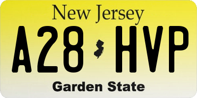 NJ license plate A28HVP