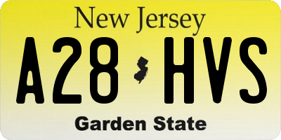 NJ license plate A28HVS