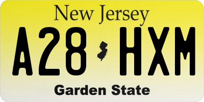 NJ license plate A28HXM