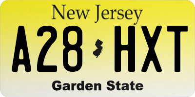 NJ license plate A28HXT