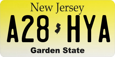 NJ license plate A28HYA