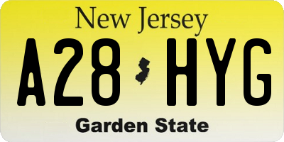 NJ license plate A28HYG