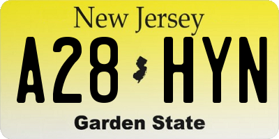 NJ license plate A28HYN