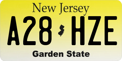 NJ license plate A28HZE