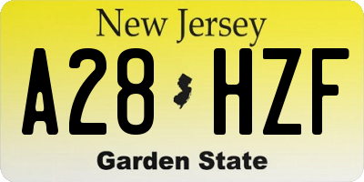NJ license plate A28HZF