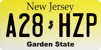 NJ license plate A28HZP