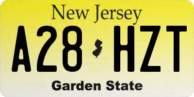 NJ license plate A28HZT