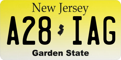 NJ license plate A28IAG