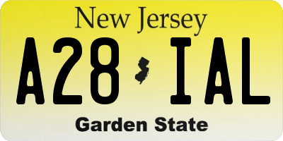 NJ license plate A28IAL