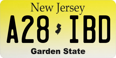 NJ license plate A28IBD