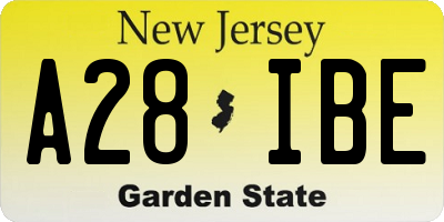 NJ license plate A28IBE