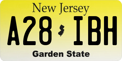 NJ license plate A28IBH