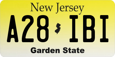 NJ license plate A28IBI