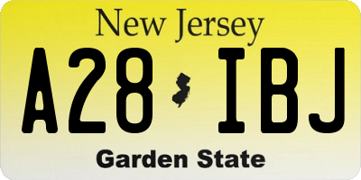 NJ license plate A28IBJ