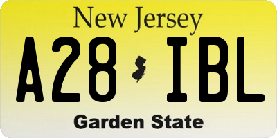 NJ license plate A28IBL