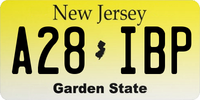 NJ license plate A28IBP