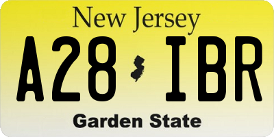 NJ license plate A28IBR