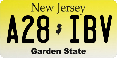 NJ license plate A28IBV