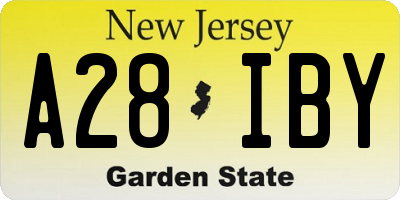 NJ license plate A28IBY