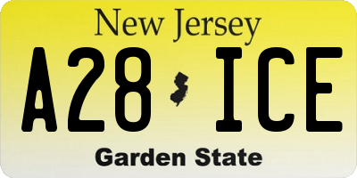 NJ license plate A28ICE