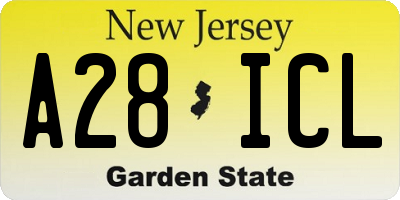 NJ license plate A28ICL