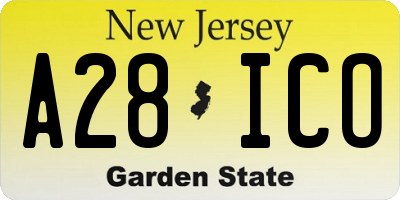 NJ license plate A28ICO