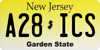 NJ license plate A28ICS