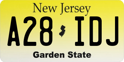 NJ license plate A28IDJ