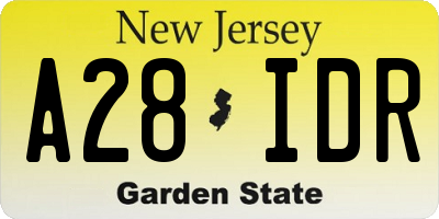 NJ license plate A28IDR