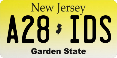 NJ license plate A28IDS